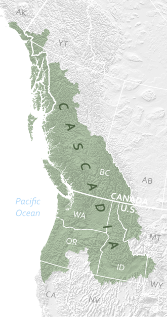 Map of Cascadia bioregion